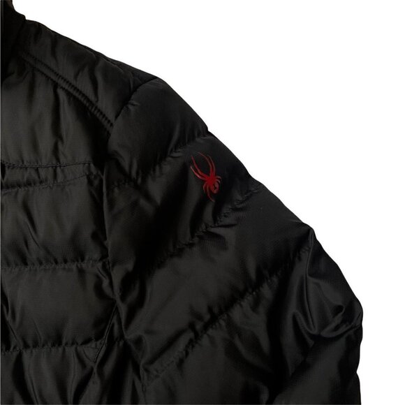 Spyder Size Medium Supreme Black & Red Zip Up Puffer Coat Women's - Picture 6 of 15